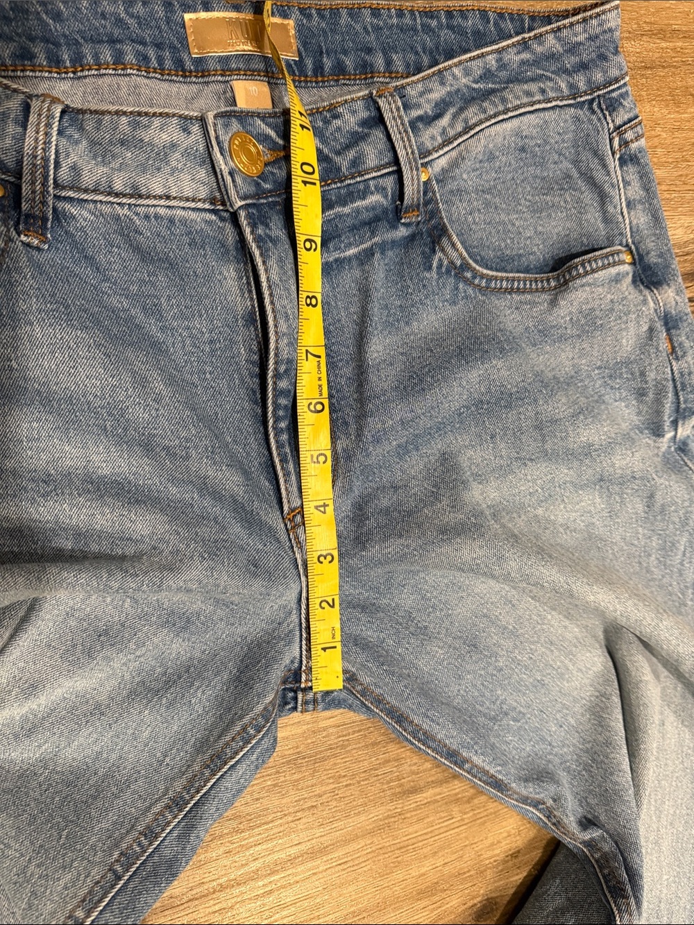 Kut from the Kloth Selena Baggy Straight Low Rise Light Blue Wide Leg Jeans - Picture 8 of 14